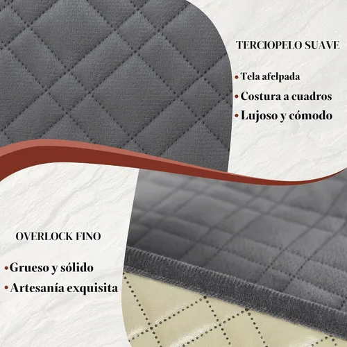 Vista 7 de Juego de fundas de terciopelo 100% impermeables para sofá seccional reclinable en forma de L, 8 piezas, fundas acolchadas para sofá reclinable Gris