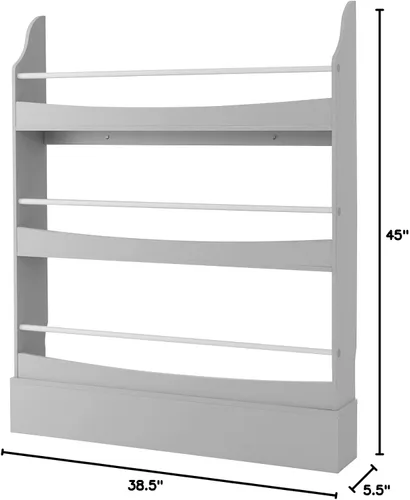 Vista 2 de Tangkula Estantería para niños, estantería independiente de 4 niveles para libros, revistas y periódicos, 2 kits antivuelcos, organizador