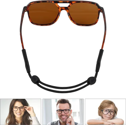 Vista 6 de GZJ Correa deportiva para lentes, 3 unidades, ajustable, sin cola, para mujeres, hombres, niños, soportes para anteojos alrededor del cuello