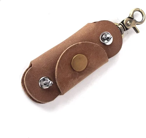 Vista 13 de Handmade Thick Cowhide Hook Small Key Bag Keycases key organizer Vintage