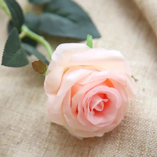 Vista 3 de AMZALI 10 unidades de flores artificiales, flores de rosa de seda artificiales de aspecto real, flores rosas para decoraciones del hogar, ramo
