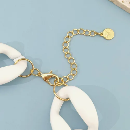 Vista 6 de Firstmeet Collar de acrílico grueso con eslabones de cadena suave, gargantilla de estilo cubano, regalo de joyería para mujer