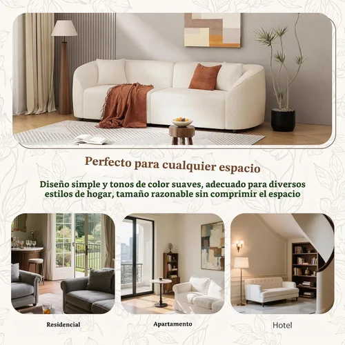 Vista 7 de Christopher Knight Home Sabbo - Sofá tapizado Boucle de 87.50 pulgadas, sofá de 2 plazas de gran tamaño, sofá de descanso curvado suave, cómodo sofá