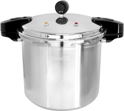 Vista 3 de MegaChef Olla a presión de aluminio de gran capacidad de 24 cuartos de galón para estufas de inducción y gas
