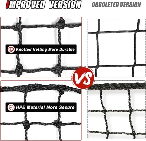 Vista 5 de Baseball Softball Backstop Nets, Heavy Duty Sports Netting