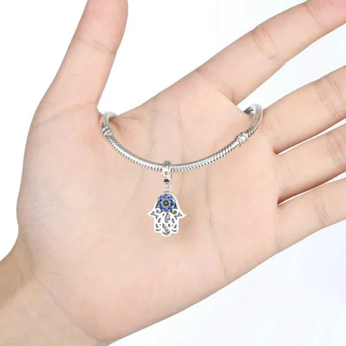 Vista 4 de Abalorio de plata de ley 925 con diseño de Hamsa para pulsera Pandora plata de ley Plateado YC-36543561