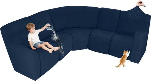 Vista 72 de ALIECOM Fundas 100% impermeables para sofá seccional reclinable, forma de L, elásticas, para esquina, funda para sofá seccional reclinable, lavable