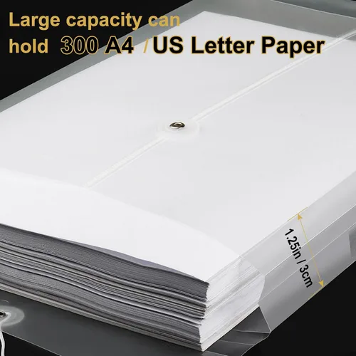 Vista 6 de Paquete de 6 carpetas de archivos de sobres de plástico, carpeta transparente expandible para documentos A4 Letter Size,Poly Reusable Folders with