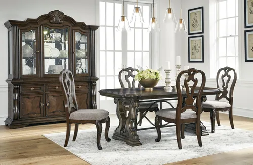 Vista 16 de Signature Design by Ashley Maylee Classic - Silla de comedor tapizada sin brazos, juego de 2, color marrón oscuro