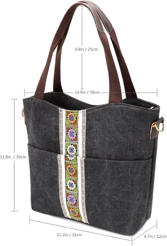 Vista 4 de Silkarea - Bolso bandolera para mujer, diseño vintage
