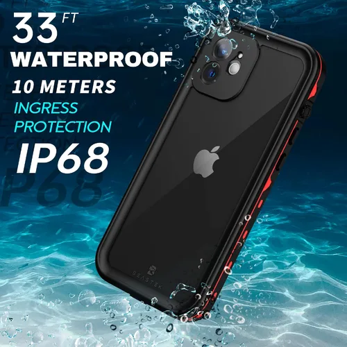Vista 2 de BEASTEK TRE - Funda impermeable para Apple iPhone 12, a prueba de golpes, con certificación IP68, con protector de pantalla integrado, funda