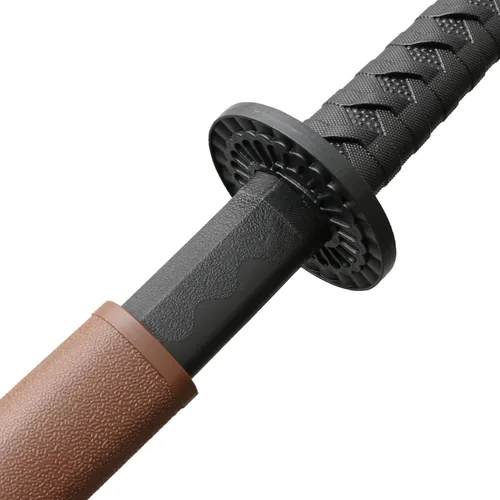 Vista 6 de con funda de espada Katana, aproximadamente 41 pulgadas, hoja de polipropileno de alta dureza para realizar accesorios de cosplay Aikido