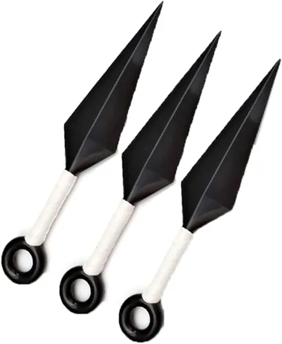 Vista 5 de Ninja Cosplay Big Kunai - Lanzadores de plástico Kunai juguete con temática de ninja color blanco