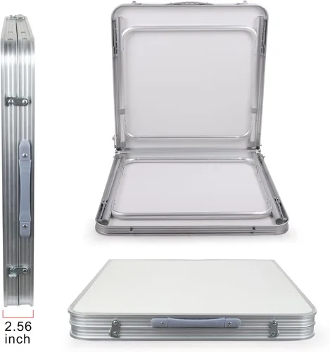 Vista 4 de H&B Luxuries Mesa de camping plegable de aluminio ajustable de altura portátil con asa de transporte FT-ACFT1