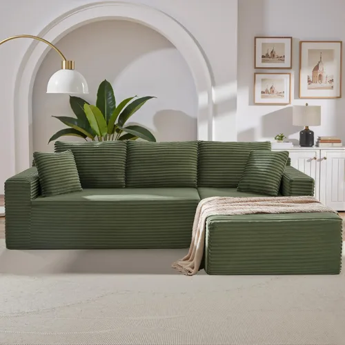 Vista 13 de Sofá seccional modular de 110", sofá seccional Cloud con asiento profundo, sofás tapizados sin huesos para sala de estar, sofá modular moderno