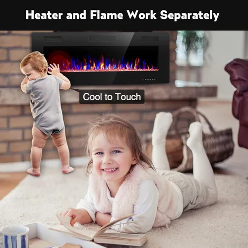 Vista 6 de R.W.FLAME - Chimenea empotrable ultrafina para pared (30 y 60 pulgadas)