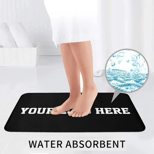 Vista 6 de Juego de 3 alfombras de baño personalizadas, diseño de tu foto, logotipo, texto, antideslizante, juego de alfombras de baño de 24 x 16 pulgadas