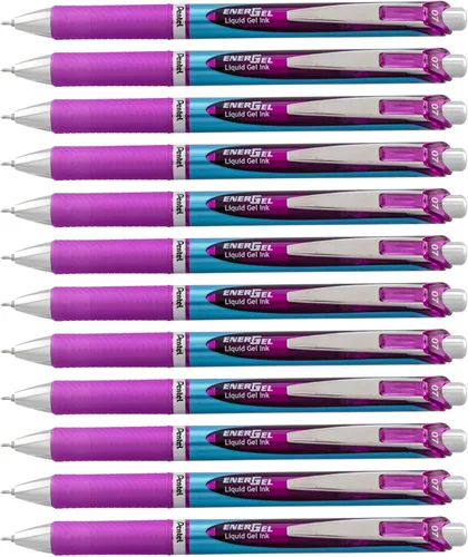 Vista 11 de Pentel EnerGel RTX - Bolígrafo de gel líquido retráctil, punta fina de 0.5 mm, punta de metal, tinta de colores surtidos, paquete de 5