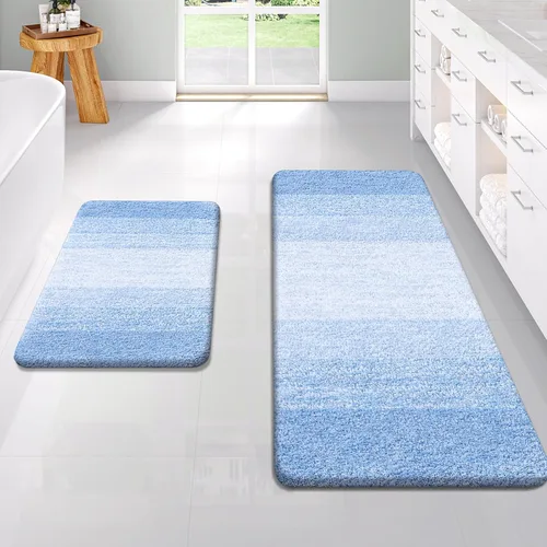 Vista 79 de OLANLY - Juego de tapetes para baño de 2 piezas, de microfibra, suaves y absorbentes, antideslizantes, lavables a máquina y para secadora, felpudos