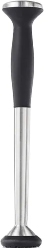 Vista 2 de OXO SteeL Muddler con cabeza de nailon antiarañazos y agarre antideslizante suave, plateado, colador de cóctel SteeL de 9 pulgadas, acero