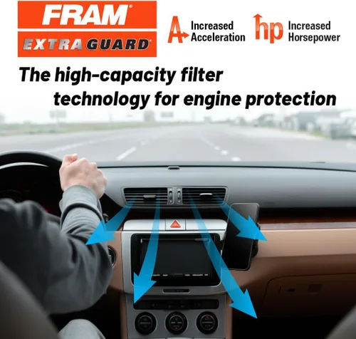 Vista 3 de FRAM Extra Guard CA9711 - Filtro de aire de repuesto para modelos seleccionados de Audi y Volkswagen, proporciona protección de filtro de hasta 12