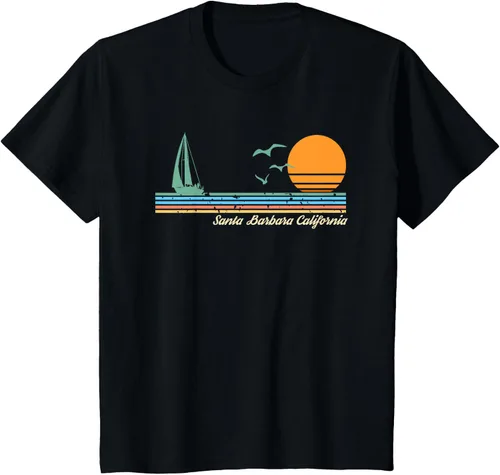 Vista 15 de Camiseta Santa Barbara California, Negro, S