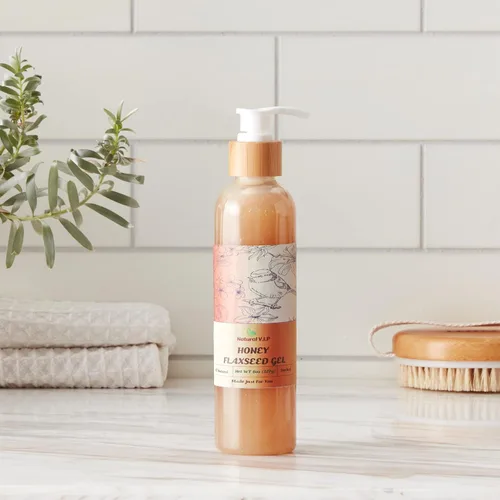 Vista 8 de Gel para el cabello de linaza: gel botánico a base de agua para cabello natural