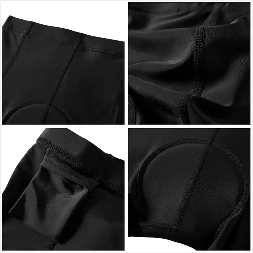 Vista 3 de KID1234 Pantalones de ciclismo para niños, pantalones cortos acolchados 3D, pantalones cortos de ciclismo para niñas, pantalones cortos negros