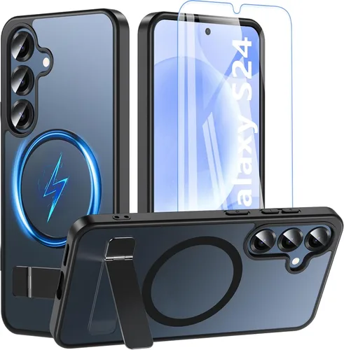 Vista 12 de Funda OWKEY Samsung Galaxy A13 5G, Funda Magnética para Teléfono con Soporte y Protector de Pantalla, Funda Protectora Antihuellas y a Prueba de A13
