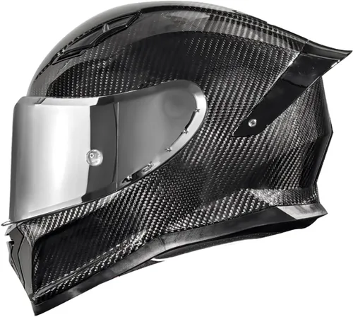 Vista 7 de Casco de motocicleta Aldult de cara completa de fibra de carbono, casco de motocicleta de calle aprobado por DOT, para hombres y mujeres, casco de 13