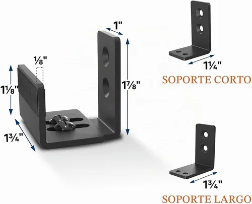 Vista 7 de EaseLife Guía de piso inferior para puerta corrediza de granero, forma de U, distancia de ajuste ajustable flexible, diseño inferior plano al ras