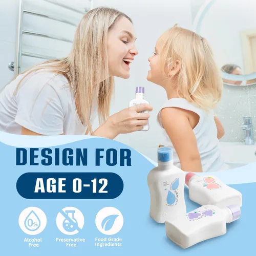 Vista 4 de oh care Enjuague bucal para niños, P113+, péptido, anti caries, enjuague bucal sin alcohol para dientes y encías, higiene bucal segura para recién