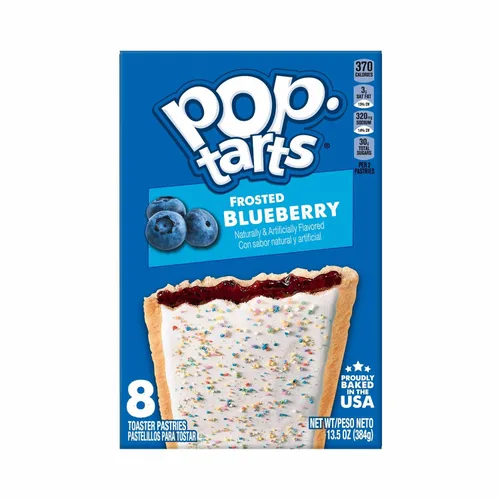 Vista 7 de Pop-Tarts Pasteles tostadores, alimentos para el desayuno, aperitivos para niños, arándanos esmerilados (64 tartas) (paquete de 5)