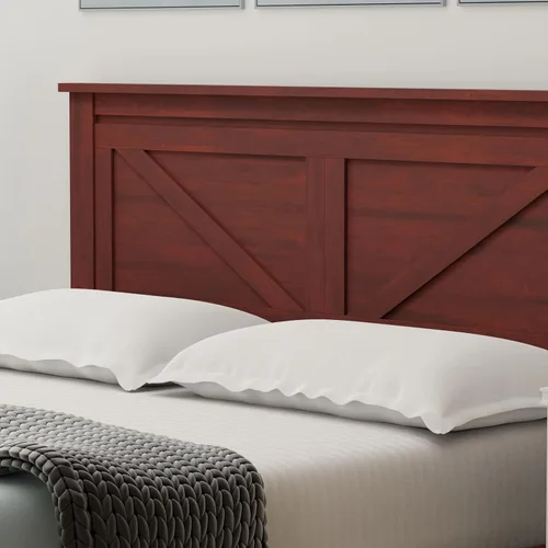 Vista 8 de Glenwillow Home Cama de plataforma de madera maciza estilo granja en tamaño individual, color cereza clásica