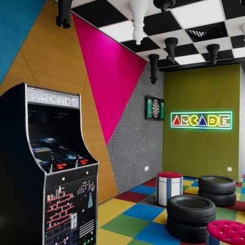 Vista 7 de Letrero de neón de arcade, decoración de sala de juegos de arcade, letrero iluminado por USB para transmisión, cueva de hombre, regalo para Arcade20