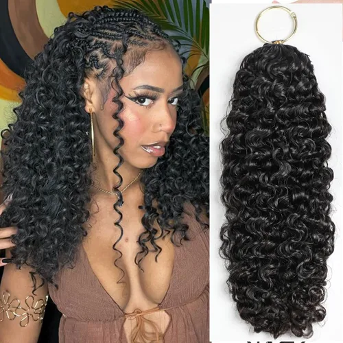 Vista 21 de Paquetes de cabello humano rizado birmano, paquetes de cabello virgen sin procesar, extensiones de cabello humano 16A, cabello humano rizado negro