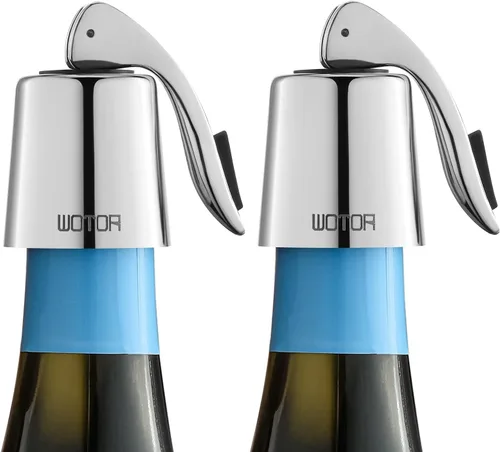 Vista 13 de WOTOR Tapones para botellas de vino de acero inoxidable con silicona Negro-2