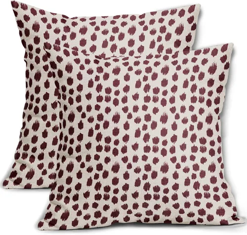 Vista 102 de Sweetshow Juego de 2 fundas de almohada de 16 x 16 pulgadas, diseño bohemio, con diseño de lunares, moderno y moderno, para exteriores, decorativas