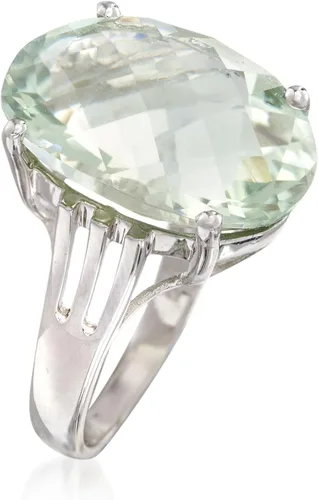 Vista 3 de Ross-Simons Anillo Prasiolita de 14.00 Quilates en Plata de Ley