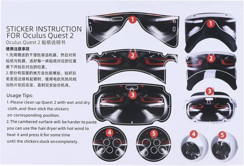 Vista 8 de Eboxer VR Glasses Skin Sticker for Oculus Quest 2 VR Headsets and Controller Sticker for Oculus Quest 2 Protective Decal Virtual Reality Protective