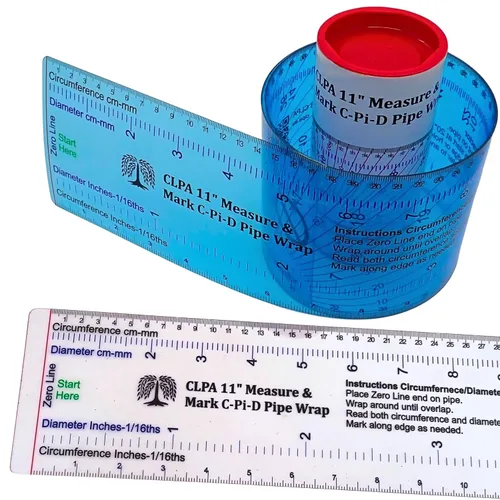 Vista 7 de Medida de 6" de diámetro y marca C-Pi-D Envoltura alrededor de tubo - Una herramienta de medición y marcado de tubos, y guía de corte de tubos.