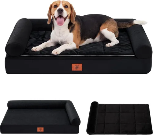 Vista 21 de GTPLAYER Dog Bed, Egg-Crate Foam Pressure Relief with Waterproof Washable Pet Bed 23.6" with 2-in-1 Cooling/Warming Pad, Non-Slip Bottom, Detachable