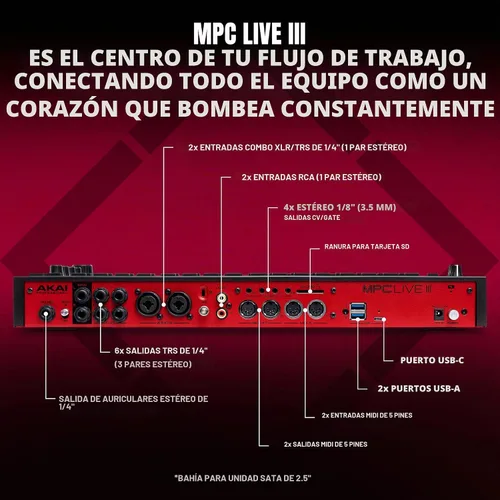Vista 7 de Akai Professional MPC Live III Portable Music Production Center Negro
