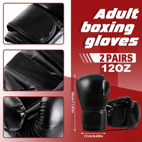 Vista 3 de Foilswirl Juego de Almohadillas de Boxeo 5 en 1 para Niños Guantes Manoplas de Patadas y Golpes con 1 Par de Guantes, 2 Piezas Almohadillas Pad