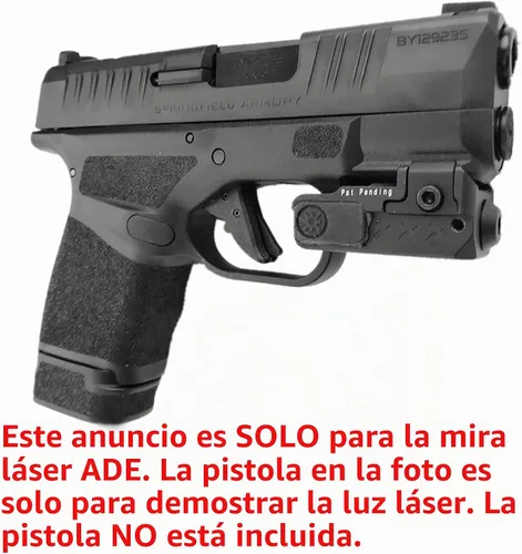 Vista 2 de Ade Advanced Optics HG54G Mira láser recargable universal clase IIIA, verde para pistola Springfield Hellcat (OSP/PRO) Micro-Compact 9MM