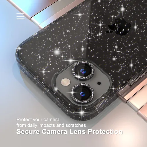 Vista 3 de Choiche, funda para iPhone 14 de mujer, brillante, protección de grado militar, 2 cubiertas de lentes de cámara Diamond, 2 protectores de vidrio