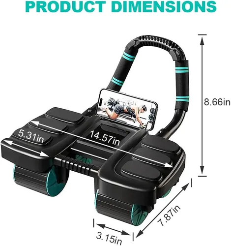 Vista 7 de 2025 Nuevo Rodillo de Abdominales Automático con Rebote y Soporte para Codos y Diseño de 4 Ruedas - Equipo de Ejercicios Abdominales para Gimnasio