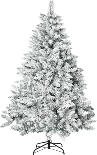 Vista 2 de Incbruce Árbol de Navidad artificial de 7 pies, árbol de Navidad con 1,000 puntas de rama, árbol de Navidad flocado con base estable de metal