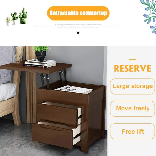 Vista 4 de Mesa auxiliar/mesa auxiliar, mesa plegable elevadora, mesita de noche, computadora de escritorio, café, sofá, comedor, mesita de cama, armario