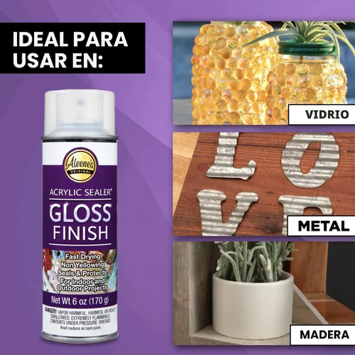 Vista 4 de Aleene's spray acrílico sellador con acabado brillante, 6 oz